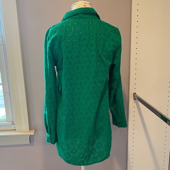 Nicole Miller Green Eyelet Blouse - Picture 6 of 8